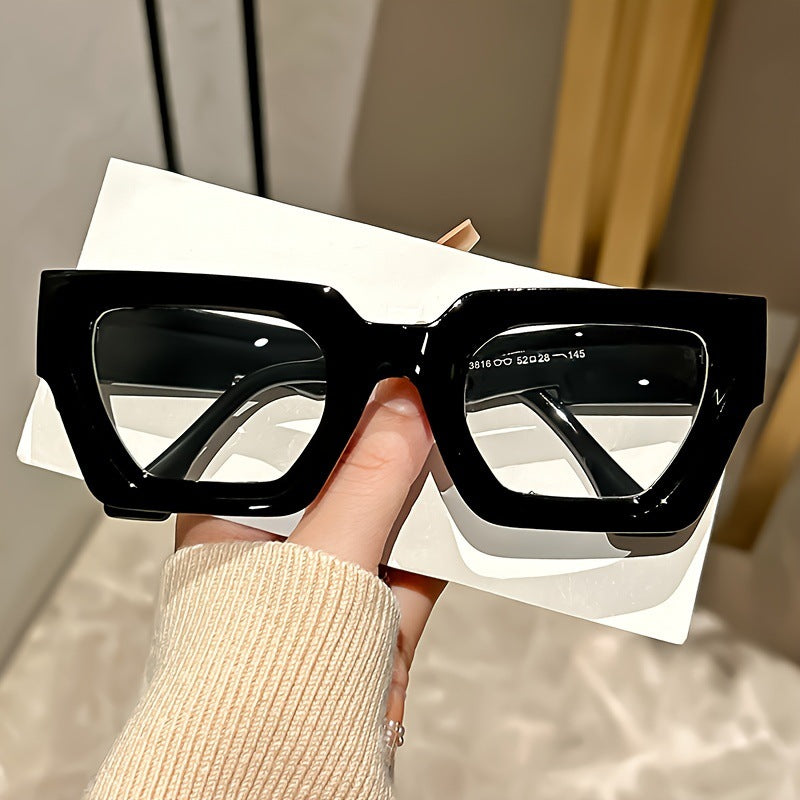Y2K Square Frame Sunglasses with Thick Rim & Blue Light Protection | Trendy Fashion Glasses