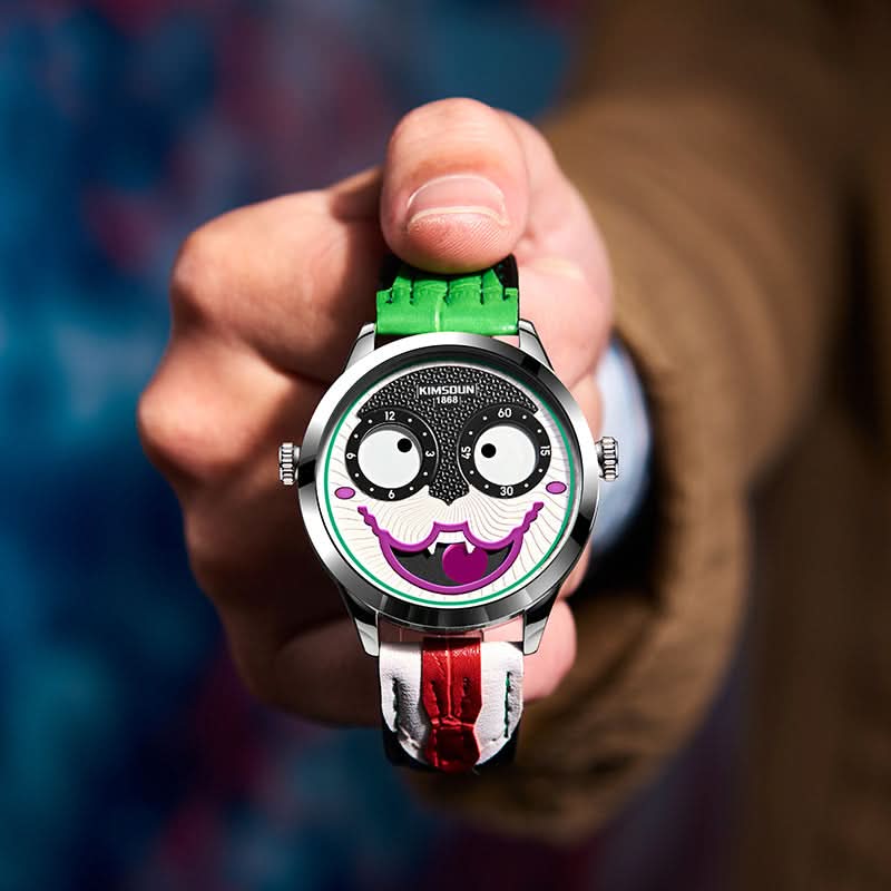 Russian Clown-Inspired Men’s Quartz Watch – Dual Display, Fashion Statement