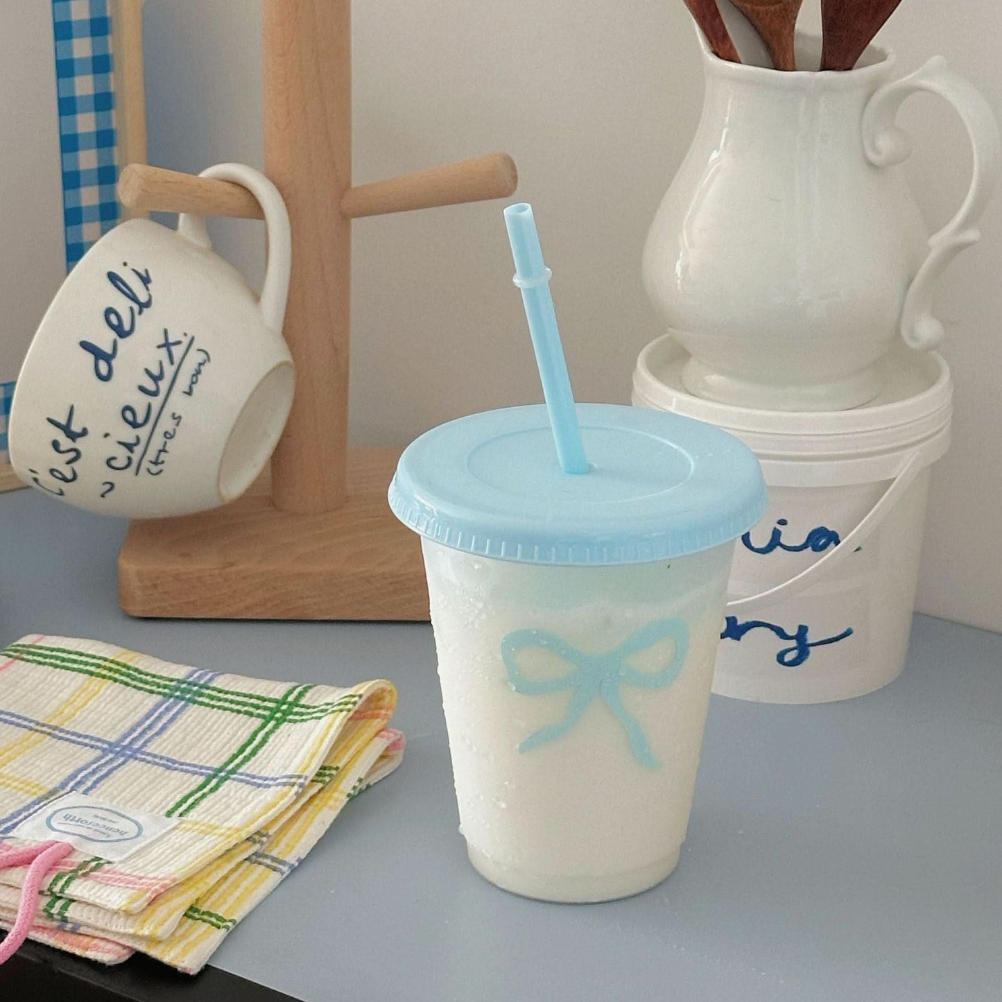 Korean Cartoon Puppy Travel Coffee Tumbler