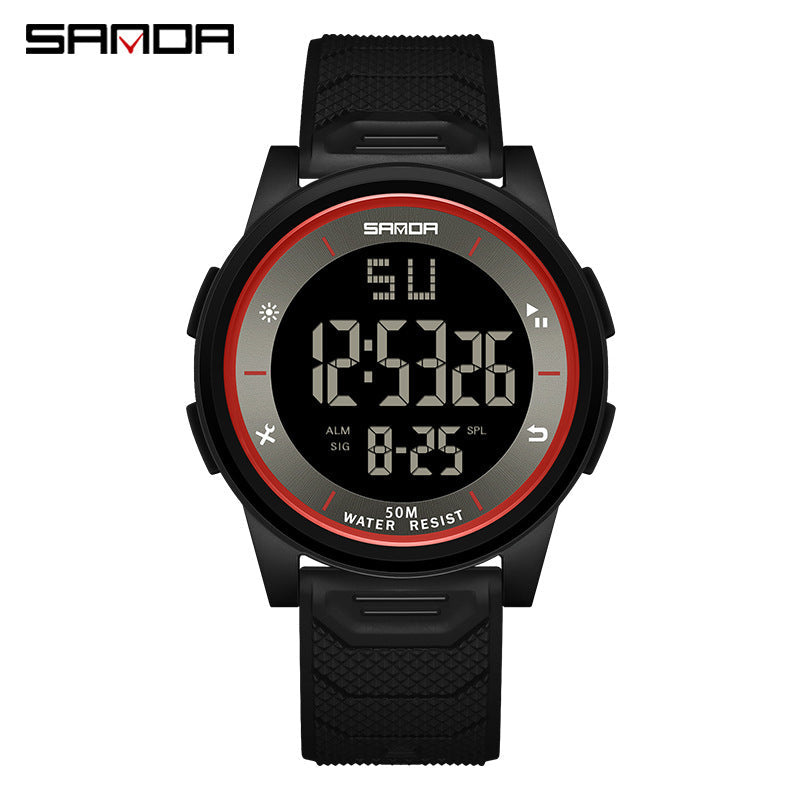 Sanda Digital Watch for Students – Waterproof Luminous Calendar Alarm Unisex Watch