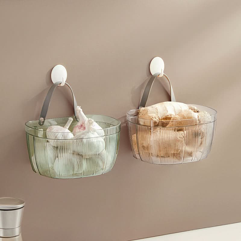 Hanging Storage Basket - Adhesive Wall-Mounted Kitchen Organizer (Set of 2pcs.)