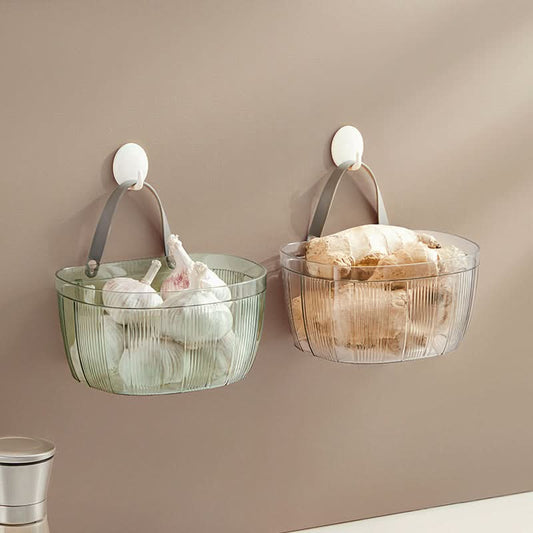 Hanging Storage Basket - Adhesive Wall-Mounted Kitchen Organizer (Set of 2pcs.)
