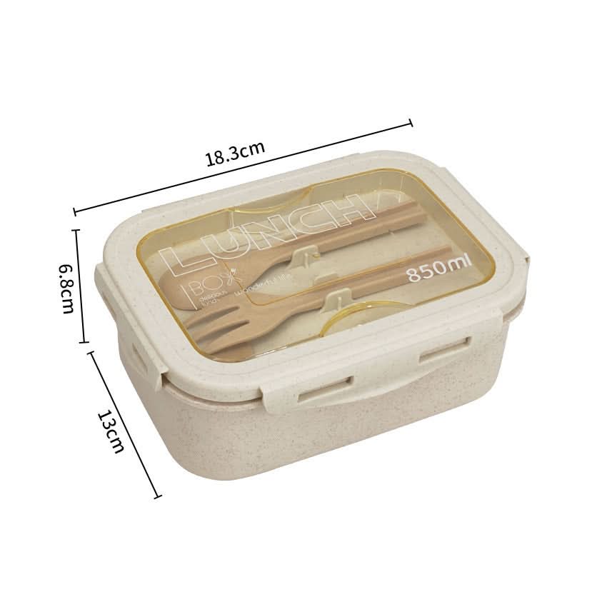 Japanese-Style Microwave-Safe Wheat Straw Lunch Box – 850ml