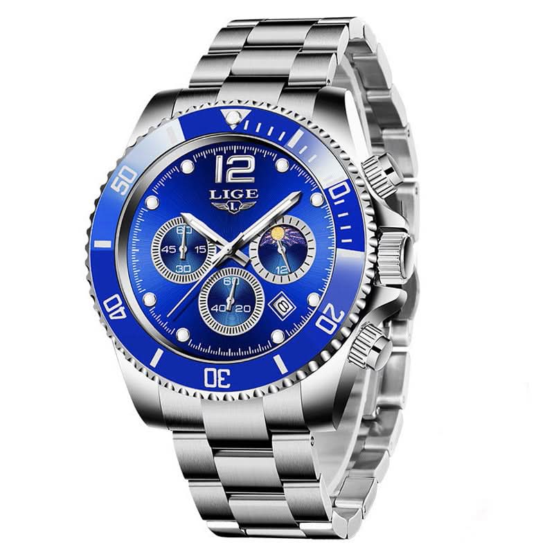Men’s Quartz Sports Chronograph Watch with 24-Hour Dial & Calendar