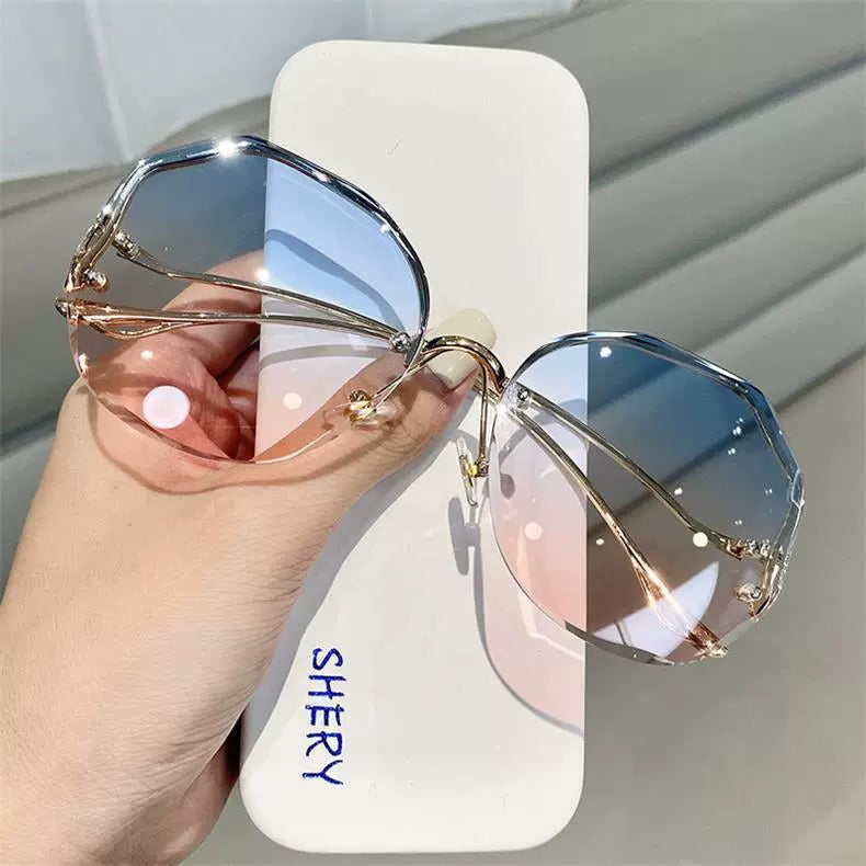 Frameless UV Protection Sunglasses for Women – Ocean Tint Slimming Shades