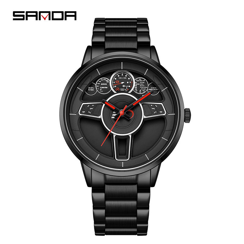 SANDA Men’s Casual Quartz Watch – Waterproof Stainless Steel Business Wristwatch