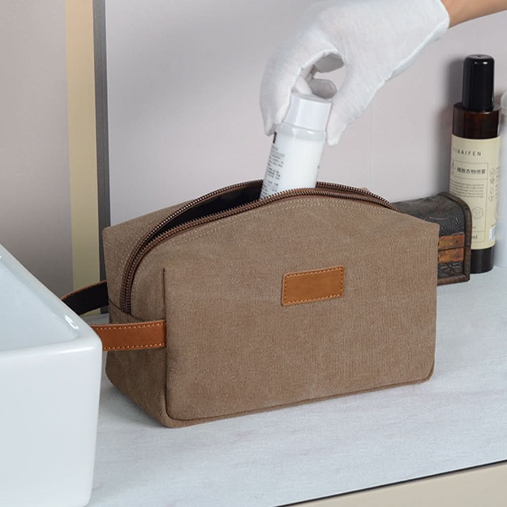 Retro Waterproof Toiletry Bag - Canvas Travel Handbag