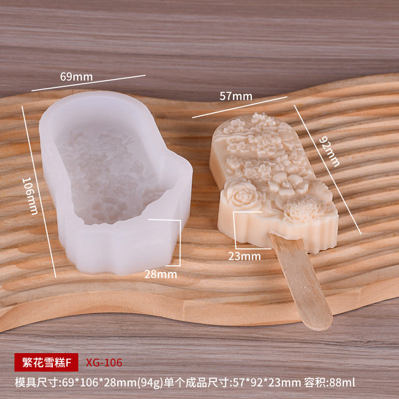 Floral Silicone Ice Cream Mold – Food-Grade DIY Popsicle Maker for Creative Desserts