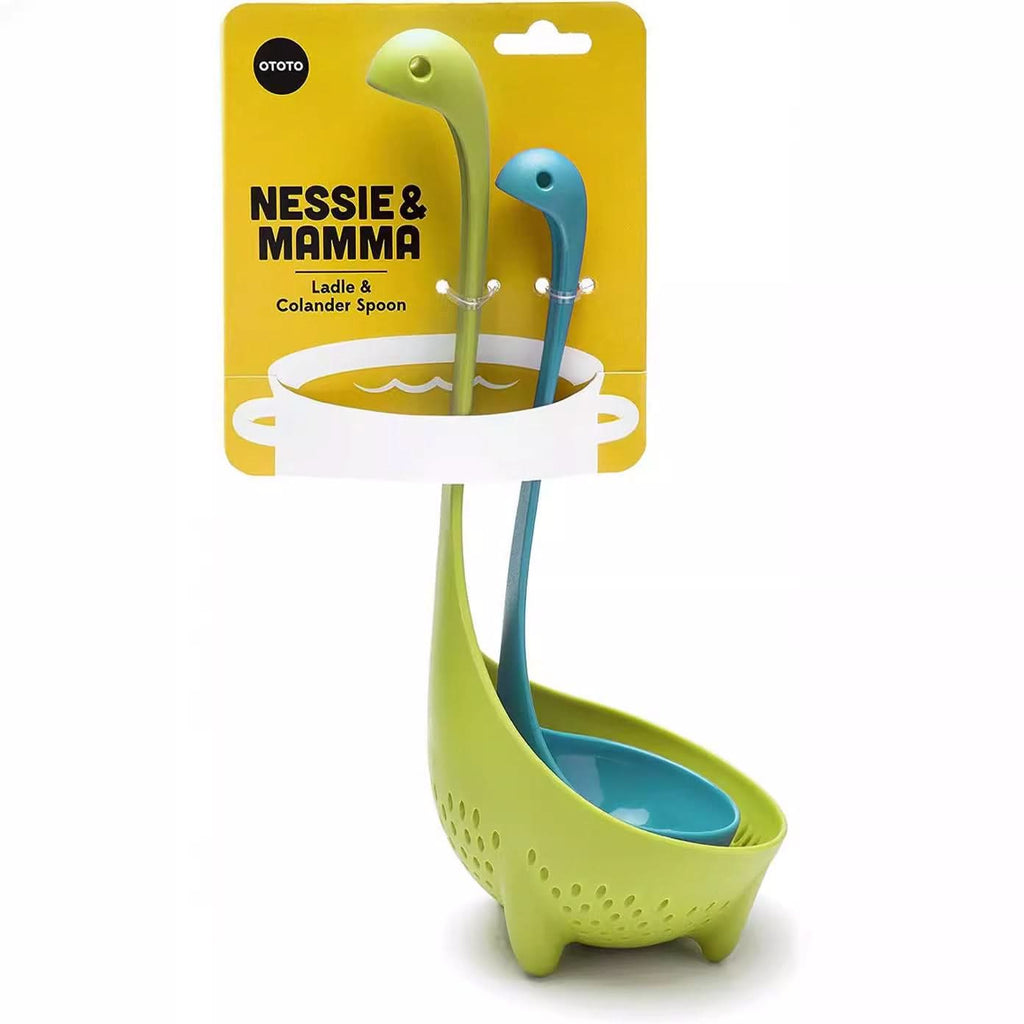 Water Monster Dinosaur Soup Spoon - Functional Plastic Ladle (Set of 3pcs.)