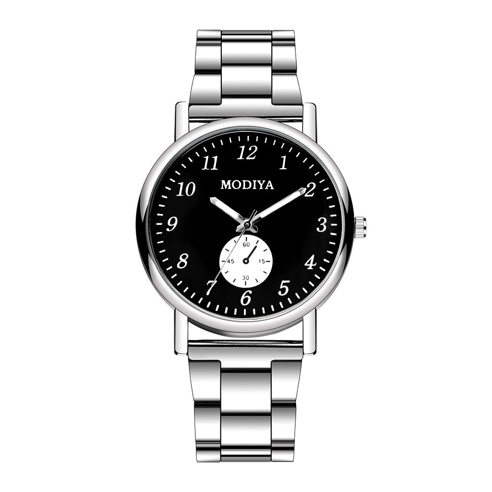 Men’s Casual Quartz Watch with Double Sub-Dials – Stainless Steel Strap