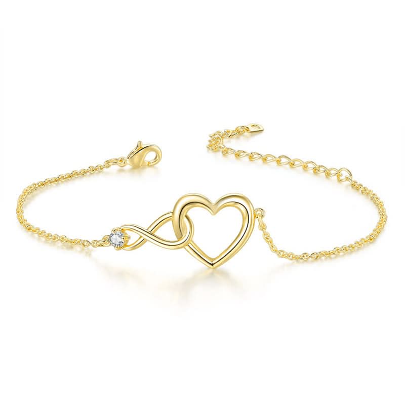 1 pc. Diamond-Studded Heart-Shaped Infinite Love Bracelet