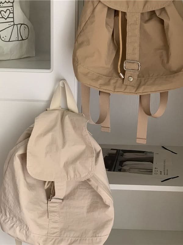 Unisex Large-Capacity Canvas Backpack – Drawstring Bag for Daily Use