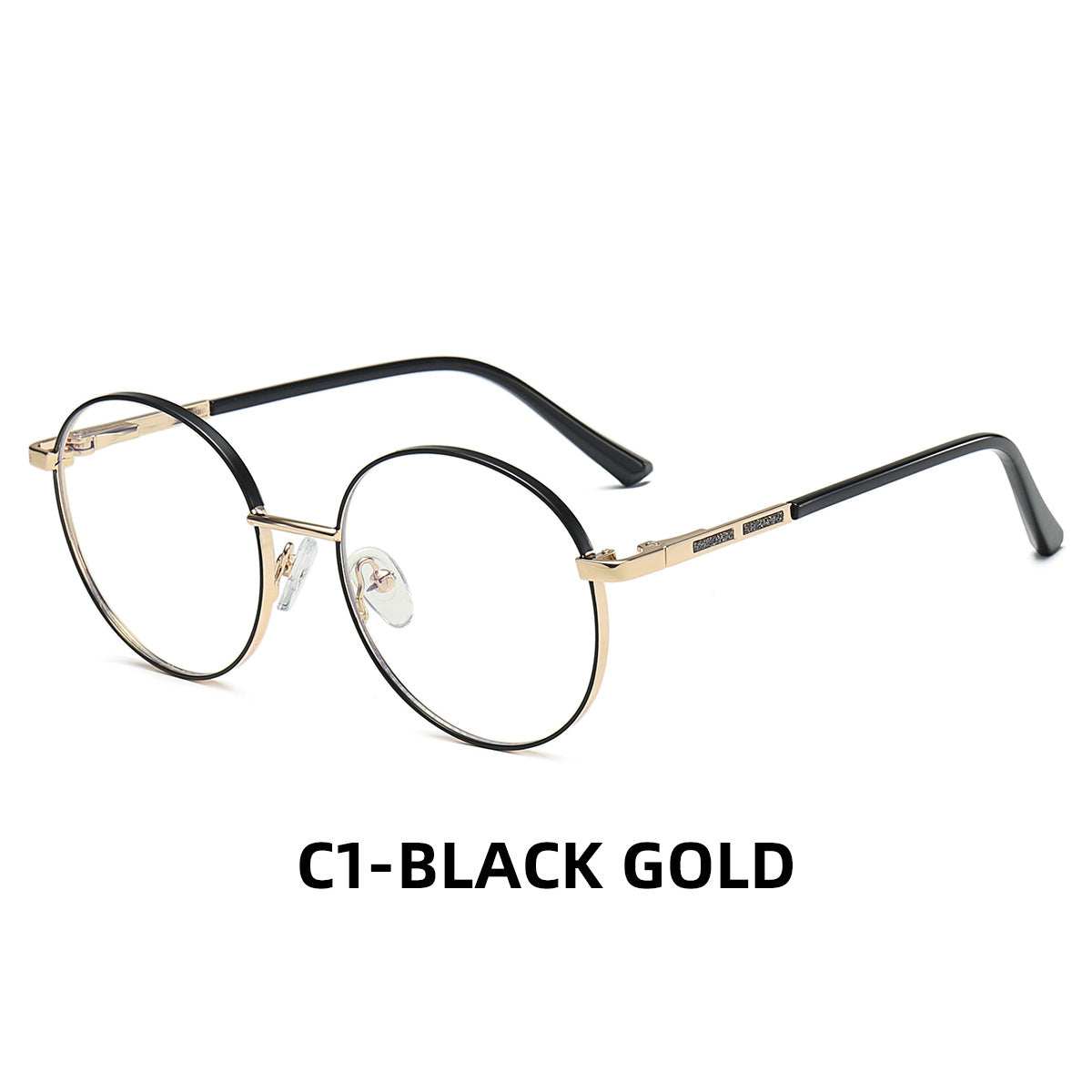 Ultra-Light Round Metal Blue Light Glasses for Women – Full Frame Computer Eyewear