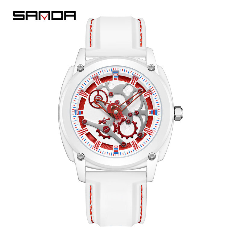 Sanda Unisex Quartz Sports Watch – Silicone Strap, Waterproof Casual Outdoor Watch