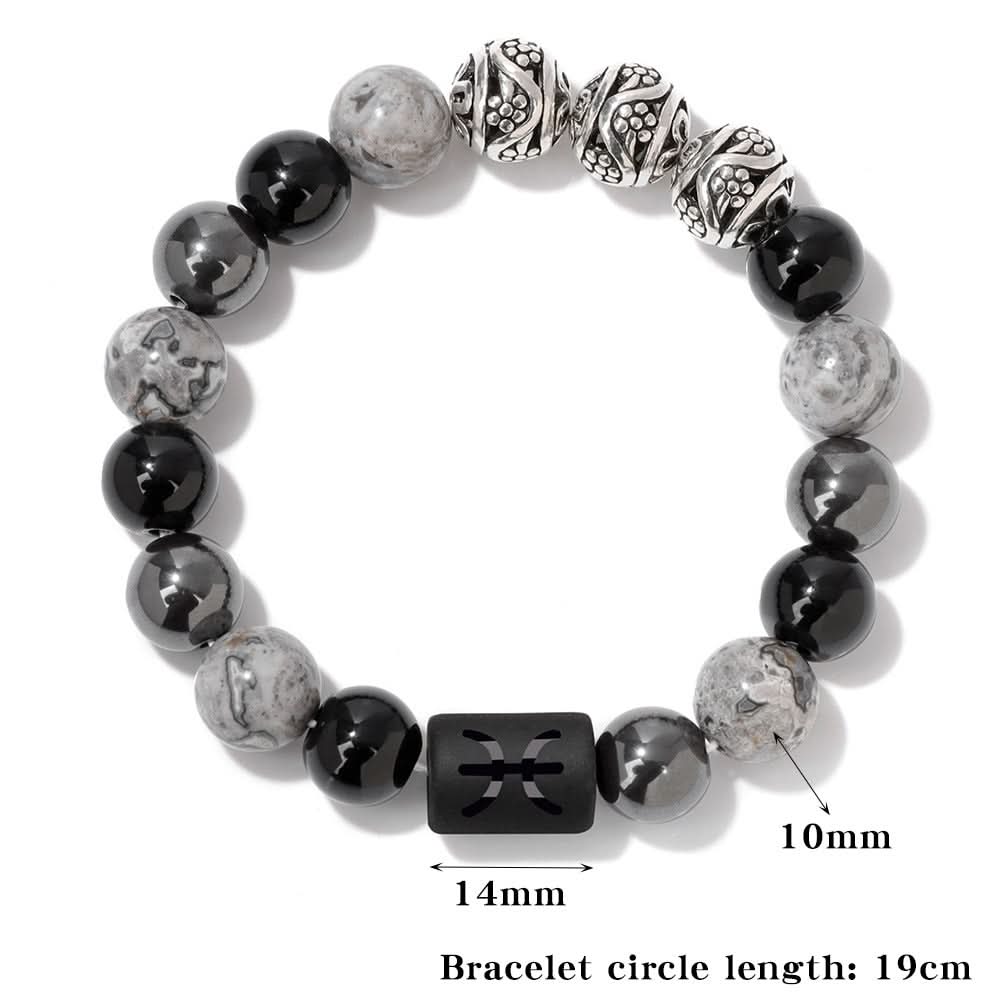 Constellation Zodiac Bracelet – 10mm Natural Stone Beaded Bracelet
