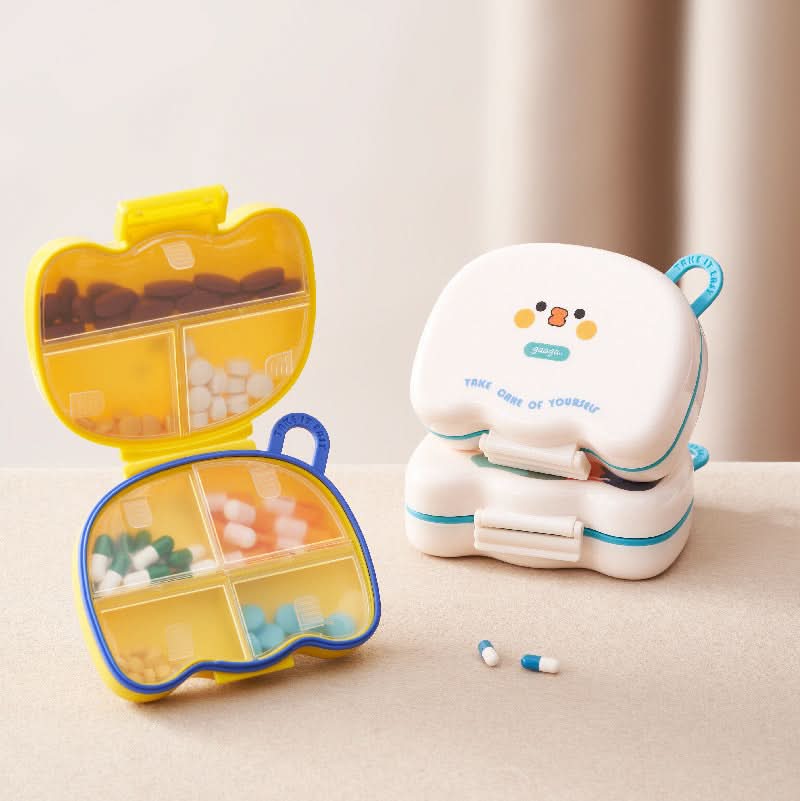 Cute Mini Pill Box – 7-Day AM/PM Travel Medicine Organizer with Secure Lid