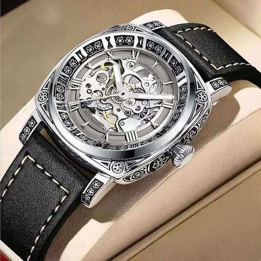 Men’s Luxury Automatic Mechanical Watch – Luminous Business Timepiece with Calendar