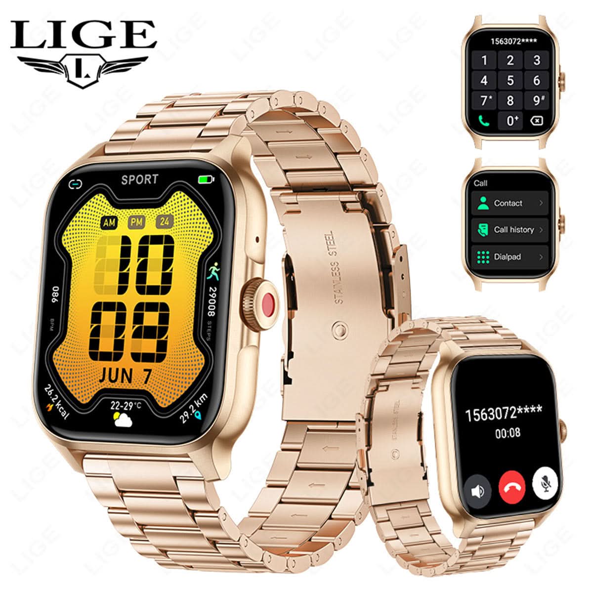 Smart Watch for Men & Women – Bluetooth Call, Health Monitor, Fitness Tracker
