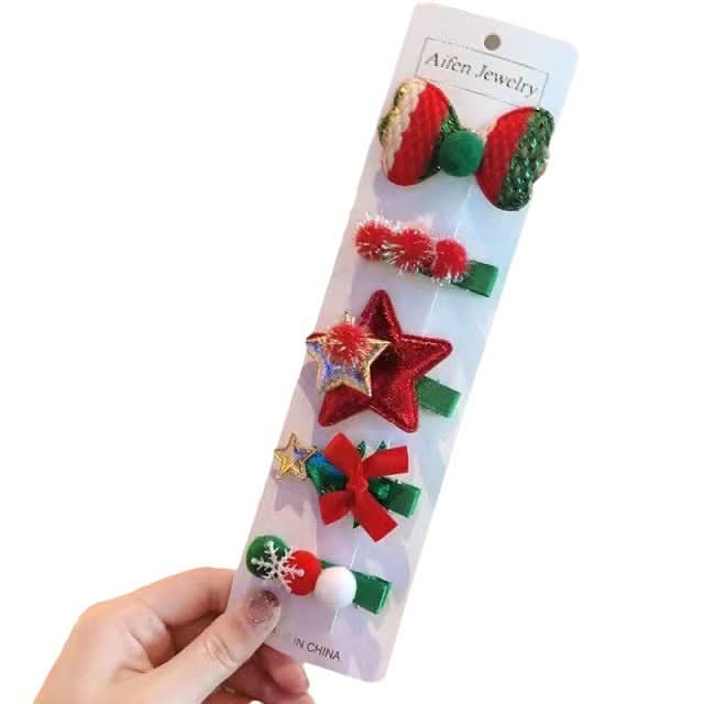 Christmas Santa Hairpins for Kids