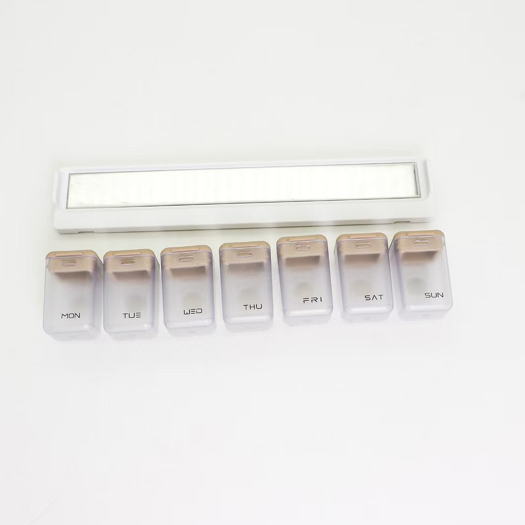 Magnetic Weekly Pill Organizer – Compact ABS Medicine Box for Daily Sorting & Storage