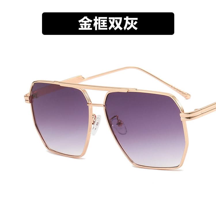 Double-Beam Pilot Sunglasses – UV400 Protection, Retro Polygonal Style