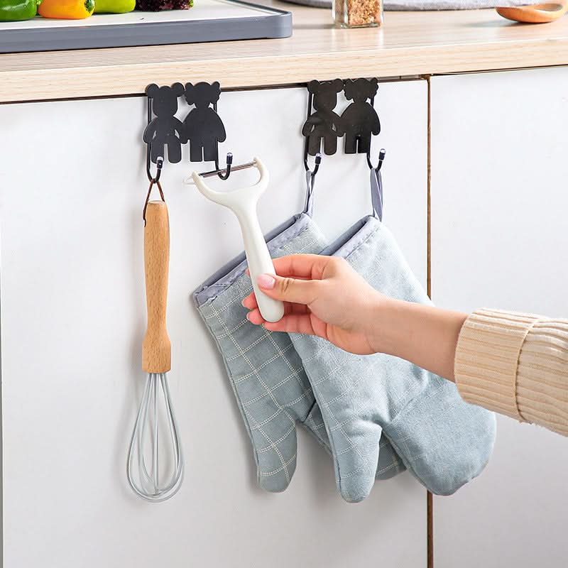 Pack of 2 Bear Cabinet Door Hooks – Wall & Door Mount (3kg Capacity)