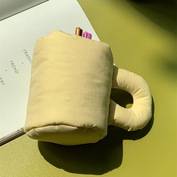 Colorful Fabric Pen Holder & Desk Organizer | Soft Padded Multifunctional Storage Cup (Random Color)