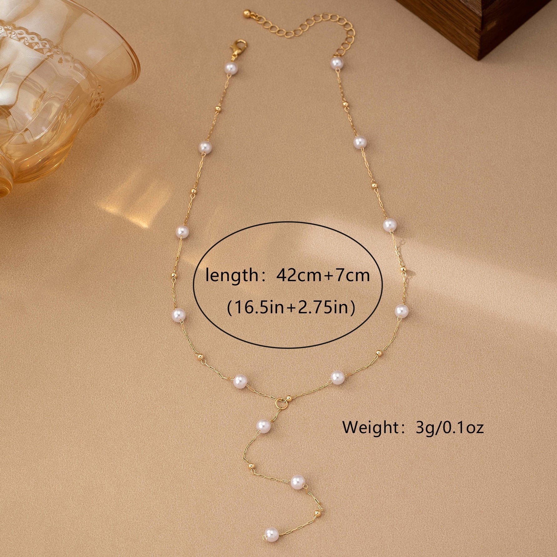 Korean Imitation Pearl Y Necklace – Elegant Minimalist Jewelry for Women