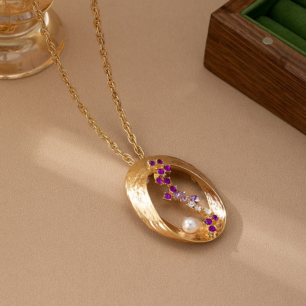 Vintage Pearl Pendant Necklace – Elegant Gold Statement Jewelry for Women