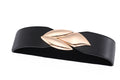 Women’s Trendy Leaf Buckle Elastic Waist Belt – Stretch Canvas