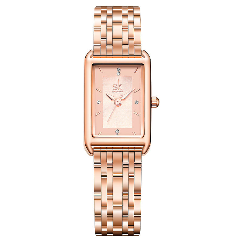 SK Women’s Square Quartz Watch – 30M Waterproof Fashion Student Watch