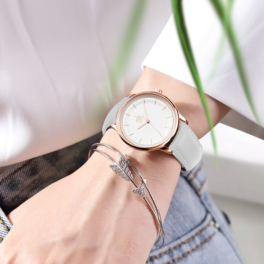 SK Women’s Quartz Watch – Casual Waterproof Fashion Wristwatch with 38mm Round Dial