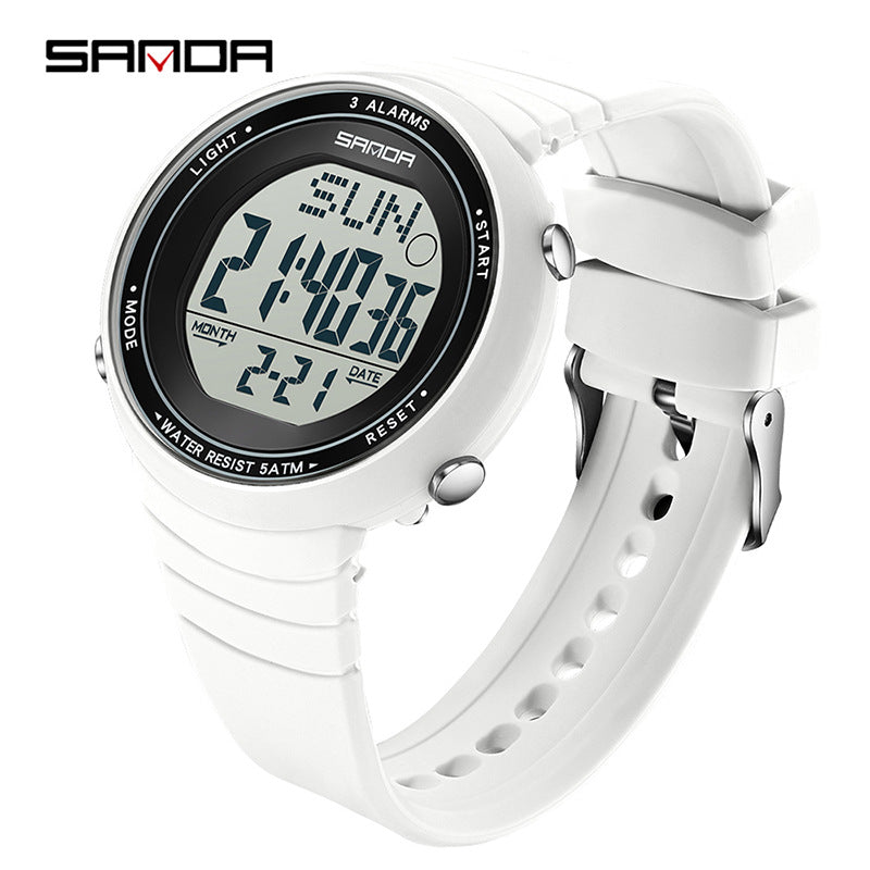 Sanda Large Screen Sports Digital Watch – Waterproof Luminous Outdoor Watch for Students