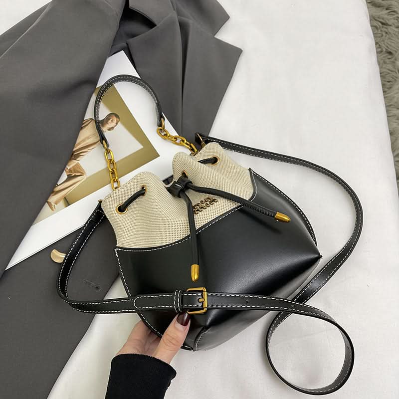 Women's Trendy Canvas Bucket Bag – With Magnetic Clasp