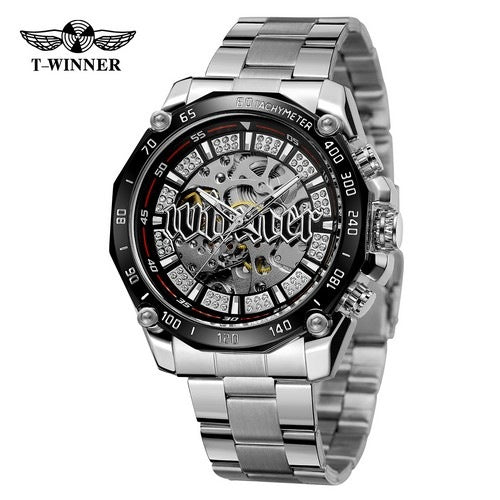 T-Winner Luxury Skeleton Automatic Mechanical Watch for Men – Fashionable Timepiece