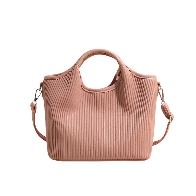 Retro Style Pleated PU Leather Bucket Bag for Women – Urban Chic