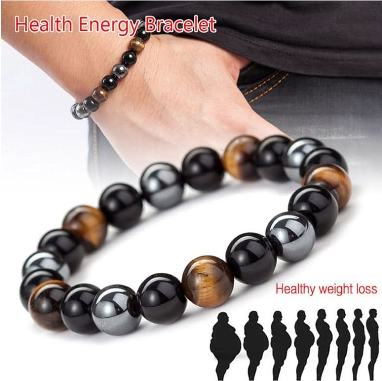 Retro Black Gallstone Energy Bracelet – Unisex