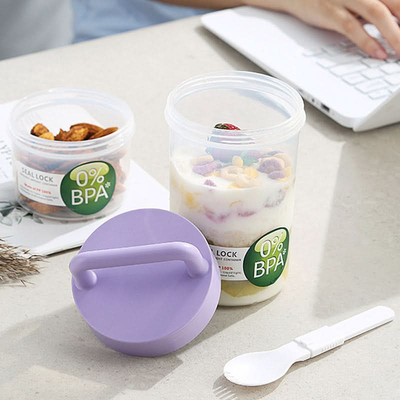 Portable Yogurt & Snack Double-Layer Oatmeal & Salad Cup - 920-1120ml
