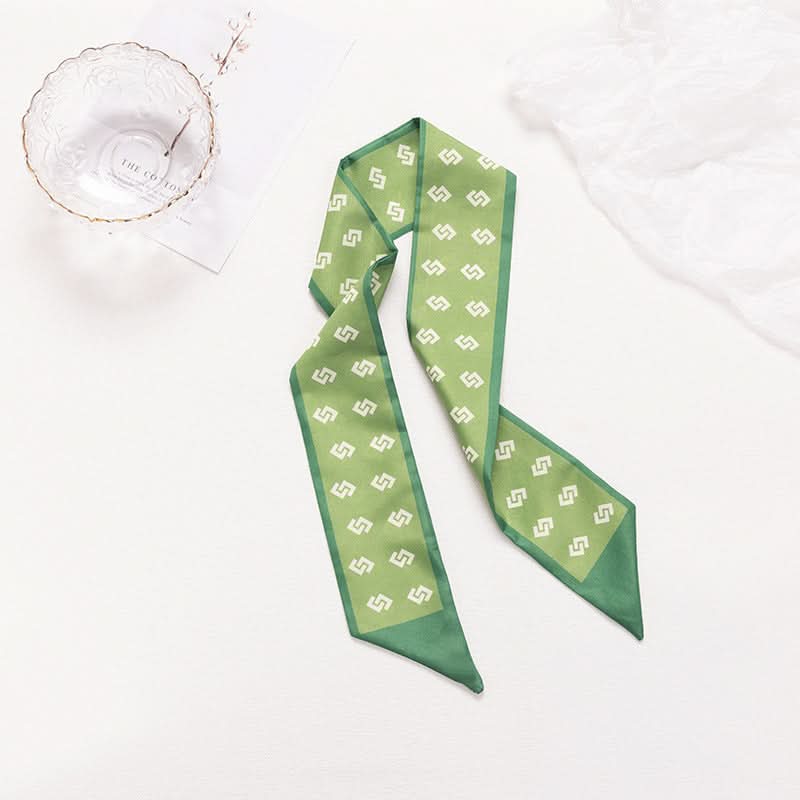 Silk Scarf Ribbon Ponytail Bow - Letter Headband Accessory (Set of 2pcs.)