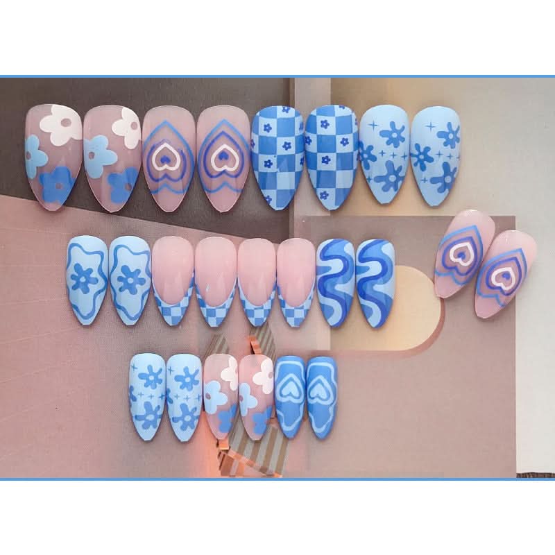 Sky Blue Love Irregular Nail Pieces
