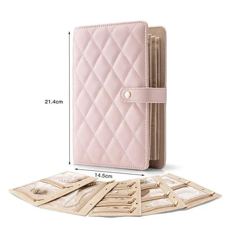 Anti-Oxidation Jewelry Travel Organizer Book – Velvet Clutch Case with 5 Pouch Pages