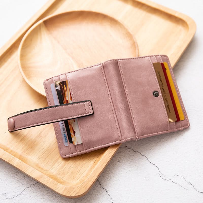Women's PU Leather Card Holder – Multi-Slot Short Wallet