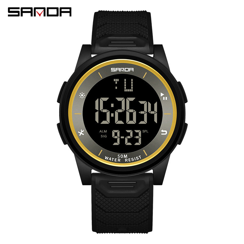 Sanda Digital Watch for Students – Waterproof Luminous Calendar Alarm Unisex Watch