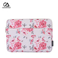 White Floral Bloom Waterproof Laptop Sleeve – Polyester Case for 11–15" Devices, Shock-Resistant Cover