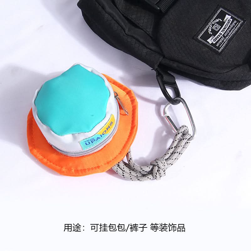 Mini Hat-Shaped Coin & Key Storage Bag – Candy Color Keychain Pouch