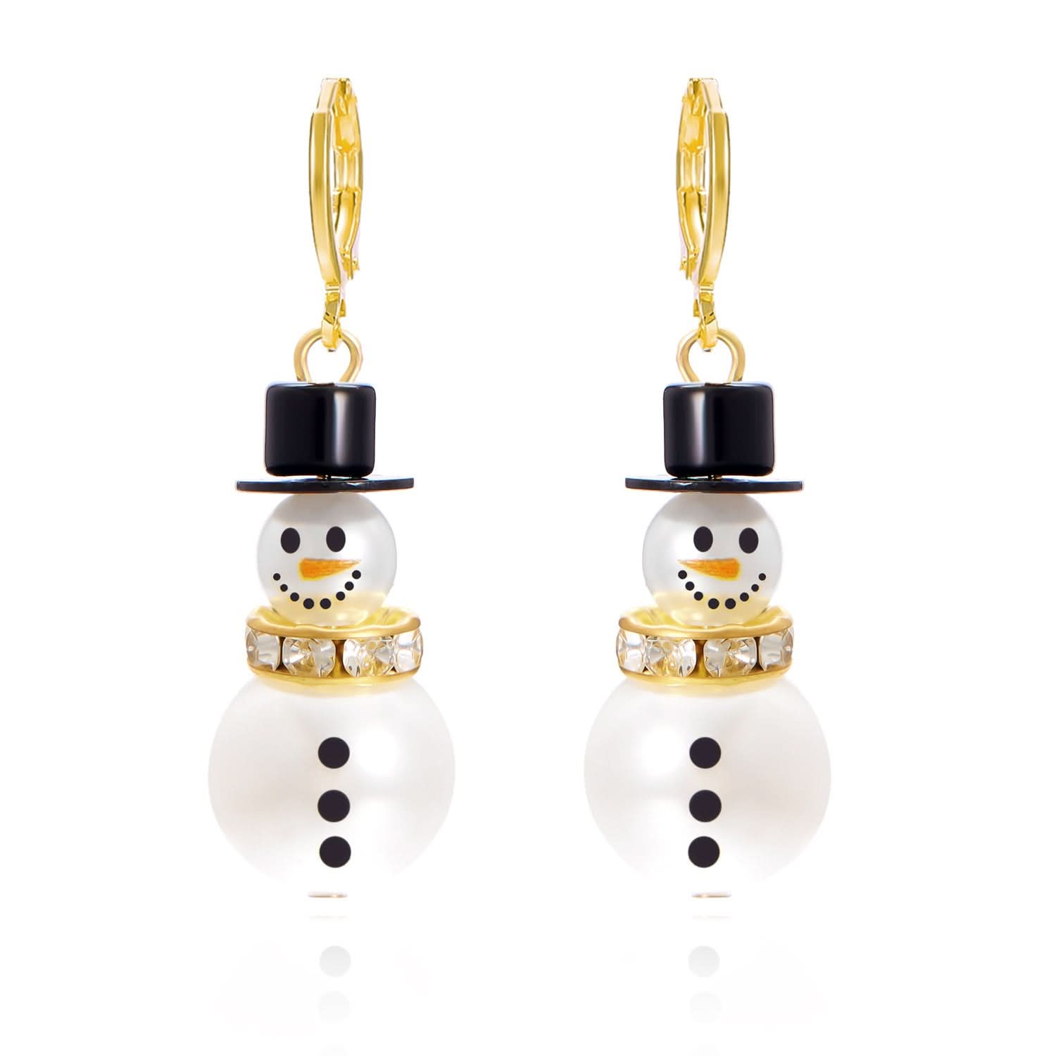 Christmas Snowflake Pearl Earrings for Women