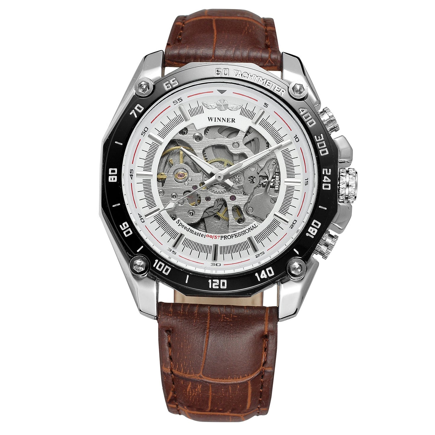 T-WINNER Automatic Mechanical Watch for Men – Leather Strap Classic Leisure Timepiece