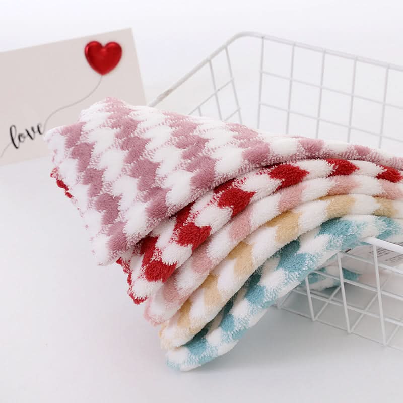 1 Set Coral Fleece Absorbent Hand Towels - 30x30