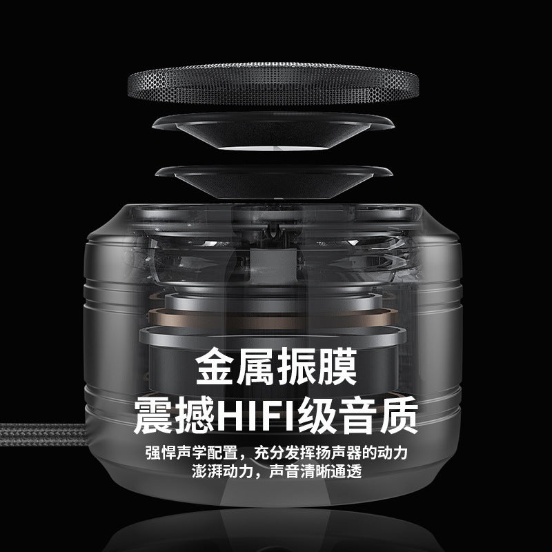 Bluetooth 5.0 Mini Speaker – Heavy Bass Portable Metal Speaker with Noise Reduction