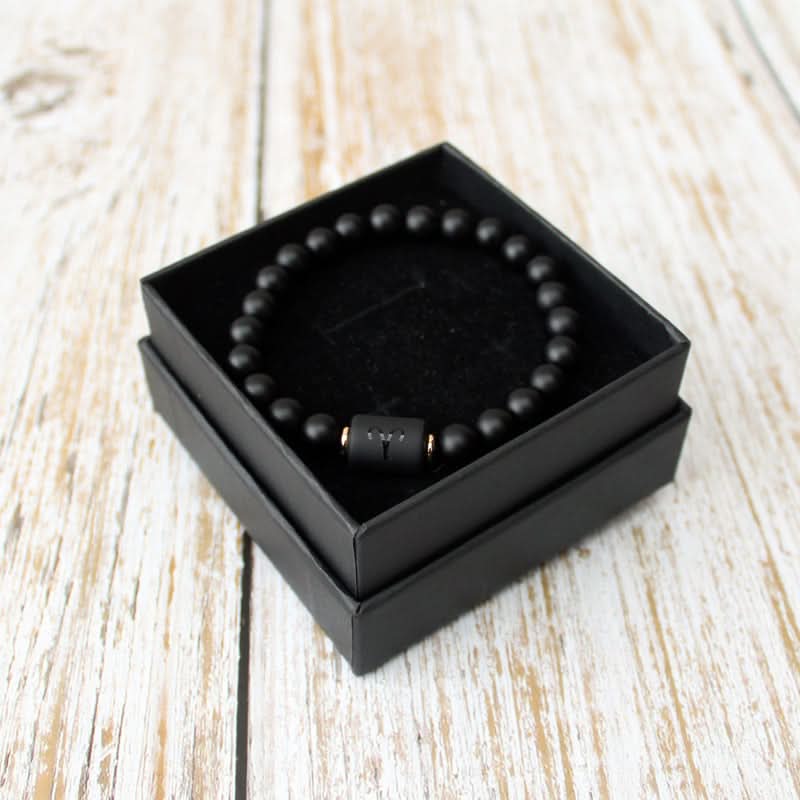 12 Constellations Black Agate Bracelet – Unisex Zodiac Bracelet